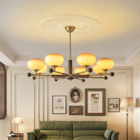 中古风客厅吊灯时尚轻奢客厅餐厅卧室书房别墅样板间LED家用灯具