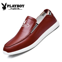 花花公子真皮英伦男鞋2016韩版懒人潮鞋低帮套脚休闲皮鞋乐福鞋