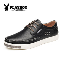 花花公子男鞋 休闲皮鞋男士鞋子英伦真皮透气休闲鞋男板鞋CX39003
