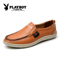 花花公子 夏季男鞋子乐福休闲鞋韩版潮鞋套脚轻便皮鞋男士CX39014
