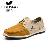 富贵鸟2016秋男士休闲鞋真皮 板鞋韩版潮流复古反绒皮男鞋FG16030