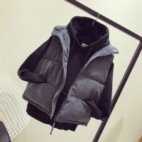 魅言魅语2021冬季面包棉马甲宽松短款韩版学生棉衣背心百搭坎肩马甲外套女