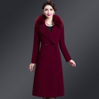 魅言魅语(MeiYanMeiYu)2021冬季新款加厚中长款毛呢子大衣大毛领毛呢外套女
