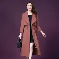 魅言魅语(MeiYanMeiYu)韩版气质时尚减龄风衣外套2021秋季新款大码女装长款风衣
