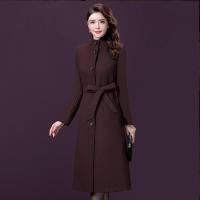 魅言魅语(MeiYanMeiYu)2021冬季新款毛呢外套女中长款立领气质加厚收腰毛呢子大衣