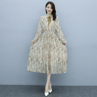 魅言魅语(MeiYanMeiYu)2021年秋季新款长裙脚踝仙气森系雪纺长袖打底法式碎花连衣裙女