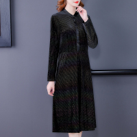 魅言魅语(MeiYanMeiYu)2021年秋装新款妈妈装时尚气质中年中老年长袖连衣裙女