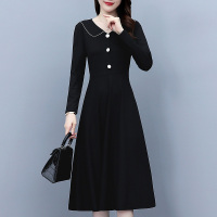 魅言魅语(MeiYanMeiYu)2021秋季简约洋气大码女装胖mm胖妹妹中长款长袖连衣裙