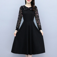 魅言魅语(MeiYanMeiYu)2021年秋季修身显瘦遮肚子长袖雪纺碎花连衣裙