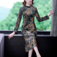 魅言魅语(MeiYanMeiYu)2021秋季新款高端气质减龄长袖碎花连衣裙女