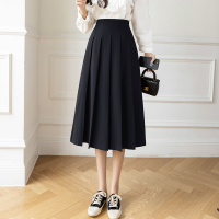 魅言魅语(MeiYanMeiYu)2021年秋季新款百搭高腰显瘦a字中长百褶半身裙女
