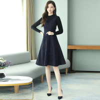 魅言魅语(MeiYanMeiYu)小香风连衣裙女2021年秋装新款收腰气质长款裙子套装裙两件套