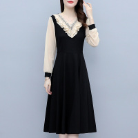 魅言魅语(MeiYanMeiYu)2021年秋季大码女装洋气修身显瘦长袖打底连衣裙