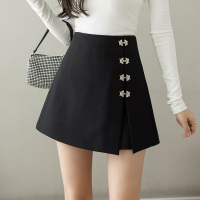 魅言魅语(MeiYanMeiYu)2021年秋季新款高腰开叉A字裙显瘦半身裙女