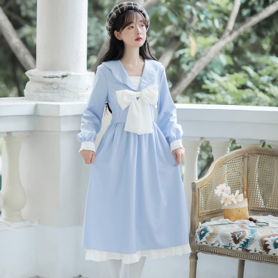 魅言魅语(MeiYanMeiYu)2021年秋季法式少女复古长袖连衣裙