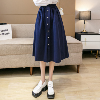 魅言魅语(MeiYanMeiYu)高腰半身裙女2021年秋季新款a字遮胯伞裙复古法式气质中长款裙子