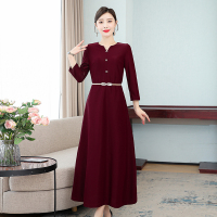 魅言魅语(MeiYanMeiYu)2021年秋季大码婚礼妈妈礼服高贵喜婆婆婚宴遮肚子连衣裙