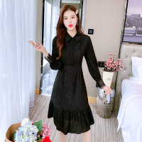 魅言魅语(MeiYanMeiYu)加绒连衣裙女2021年冬季新款法式长袖小香风仙女裙子女