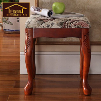 星佳巢 美式乡村实木梳妆凳 欧式简约换鞋凳 百搭古典穿鞋凳 赠品