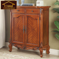 实木鞋柜进口橡胶木鞋柜实木边柜玄关柜厅柜现代美式现代家具