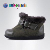 欧洲宝贝儿童中帮牛绒短靴男女童