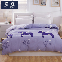 沿蔻家纺 被套全棉卡通纯棉被套斜纹印花单双人被罩单件其他
