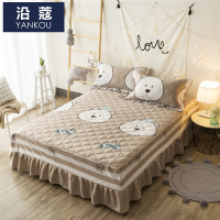 沿蔻家纺 全棉夹棉床裙床罩单件 韩版纯棉加棉加厚床单床套床笠可配四件套其他