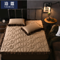 沿蔻家纺 韩版全棉夹棉床笠 加厚加棉席梦思保护垫罩 纯棉防滑防尘套纯色