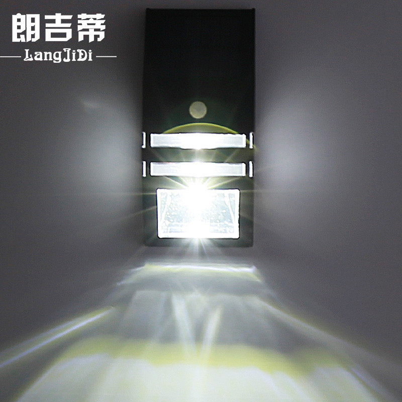 朗吉蒂 室外太阳能壁灯家用太阳能人体感应壁灯led庭院路灯户外感应夜灯