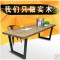 美式铁艺实木书桌简约电脑桌椅松木双人书桌写字台办公桌工作桌子