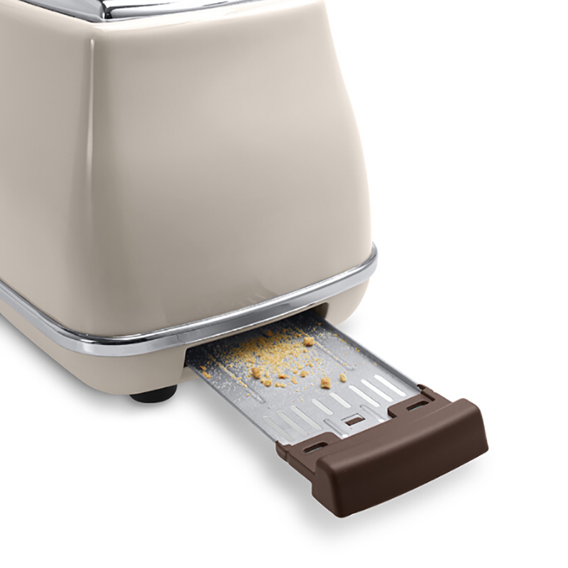 德龙(DeLonghi) CTO2003(奶油白)家用复古系列多士炉 全自动烤面包机 早餐烤吐司机 配防尘盖 2片式