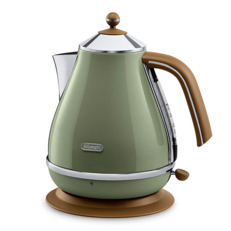 意大利德龙(DeLonghi) KBO2001(橄榄绿)电热水壶 食品级304不锈钢 1.7升 大容量 自动断电
