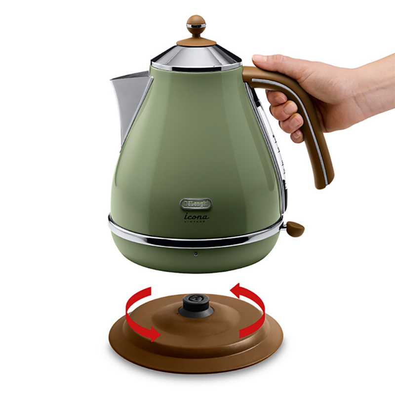 意大利德龙(DeLonghi) KBO2001(橄榄绿)电热水壶 食品级304不锈钢 1.7升 大容量 自动断电
