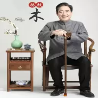 木老人拐杖木质手杖鸡翅木拐棍红木龙头拐杖老年人拐杖