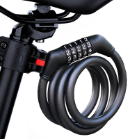 闪电客自行车专用防盗锁车锁密码锁山地中立钢缆锁单车锁便携式骑行装备