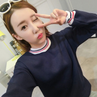 精雁 套头卫衣女秋冬新款加绒加厚外套韩版学生潮原宿BF风宽松上衣服潮 M-XXL