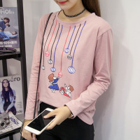 精雁 2016秋冬季女装上衣服韩版秋衣女外穿宽松长袖t恤女学生潮打底衫 M-XXL