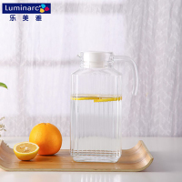 乐美雅 四方条子壶玻璃水壶 果汁壶啤酒壶冷水壶 家用水壶 1.7L 透明 C2896