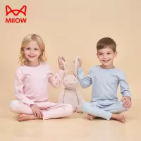 猫人儿童纯棉内衣套装男女童秋衣秋裤宝宝保暖打底棉毛衫中厚款280g