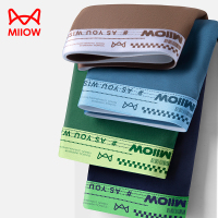 [3条装]猫人男士内裤80支精梳棉男生抑菌裆四角裤运动透气平角裤