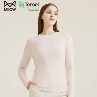 猫人保暖上衣女士莫代尔中厚防风中领女半高领内衣内搭隐形打底衫