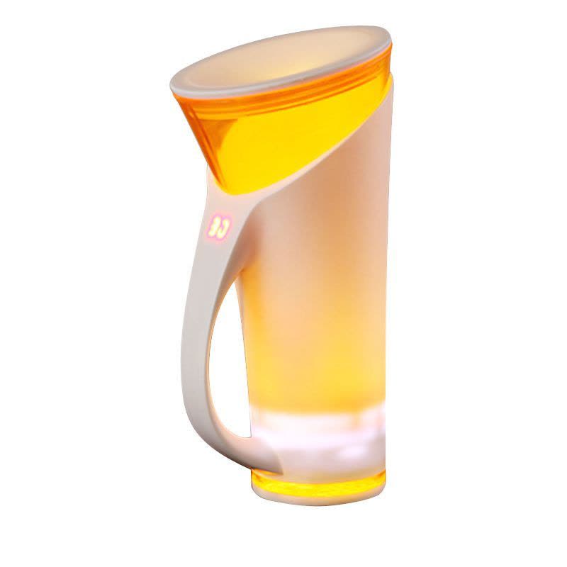 柏族智能水杯感温杯魔术杯柠檬杯塑料运动茶杯杯创意随手杯（活力橙）图片