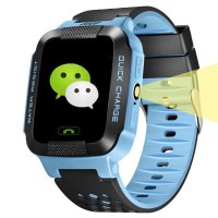 柏族智能电话手表 儿童定位智能手表手环学生手机防护 培养（蓝色）