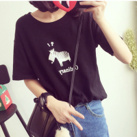2016新款印花卡通短袖T恤宽松大码显瘦学生半袖上衣闺蜜装