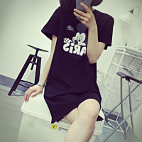 新品简约T恤卡通图案米奇女装中长款包臀打底衫简约显瘦圆领上衣服潮夏韩版