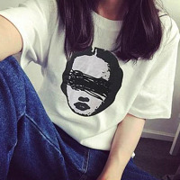 2016夏装新款韩版宽松半袖卡通学生上衣中长款大码显瘦短袖t恤