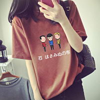 夏装新款女装韩版卡通印花学生短袖T恤女潮休闲时尚显瘦打底衫潮上衣服