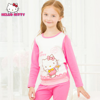 儿童内衣套装纯棉秋冬HelloKitty女童秋衣秋裤宝宝保暖衣睡衣加厚
