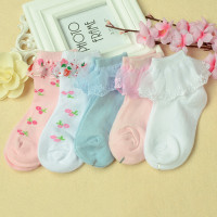 网眼婴儿袜女童花边公主袜春秋蕾丝边宝宝薄款2-5岁儿童袜子