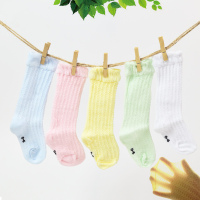 [5双装]2018新款夏季薄款新生儿长筒袜松口空调防蚊袜子